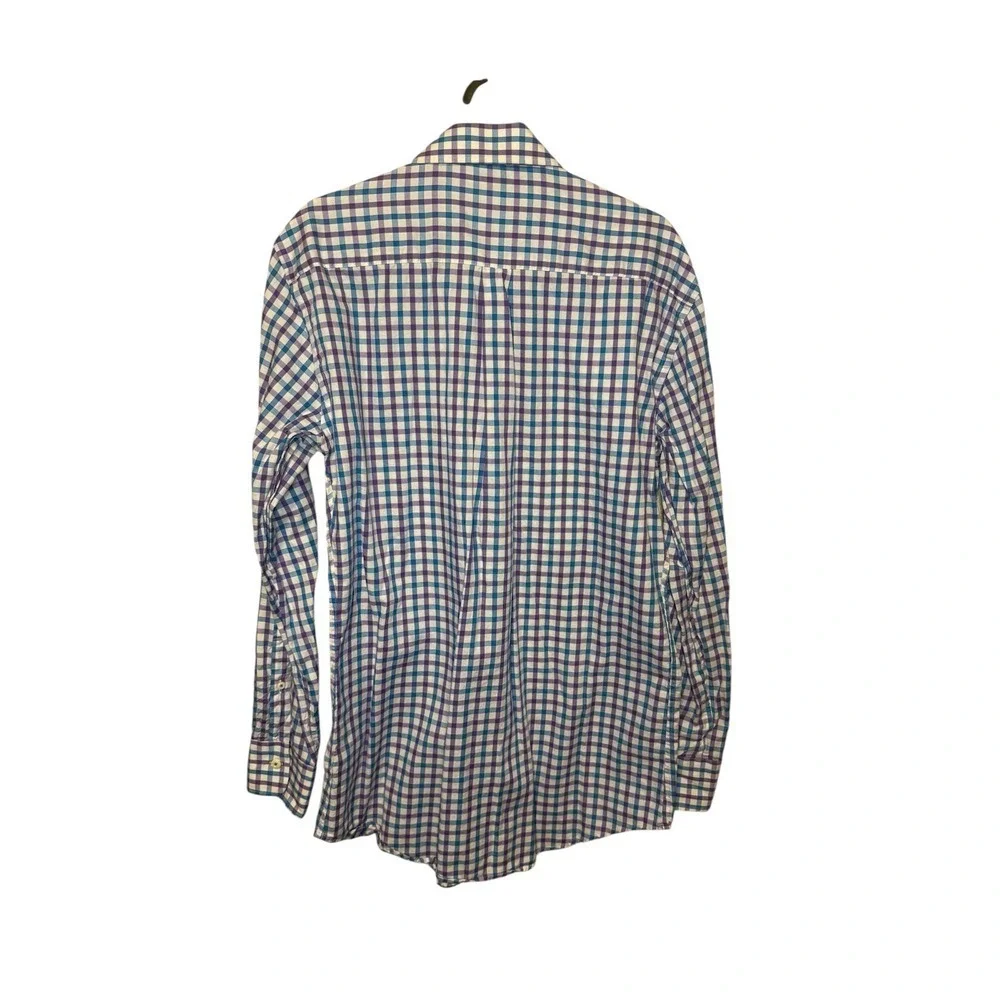Peter Millar Men's Long Sleeve Button Down Shirt Checkered Pattern